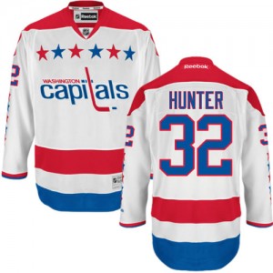 Reebok Washington Capitals 32 Men's Dale Hunter Authentic White Third NHL Jersey
