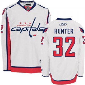 Reebok Washington Capitals 32 Men's Dale Hunter Premier White Away NHL Jersey