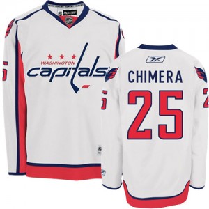Reebok Washington Capitals 25 Men's Jason Chimera Authentic White Away NHL Jersey