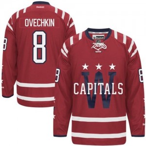 Reebok Washington Capitals 8 Men's Alex Ovechkin Authentic Red 2015 Winter Classic NHL Jersey