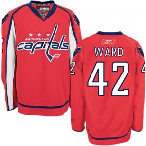 Reebok Washington Capitals 42 Men's Joel Ward Premier Red Home NHL Jersey