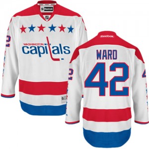 Reebok Washington Capitals 42 Men's Joel Ward Premier White Third NHL Jersey