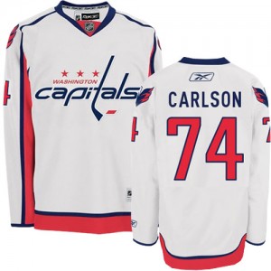 Reebok Washington Capitals 74 Men's John Carlson Premier White Away NHL Jersey