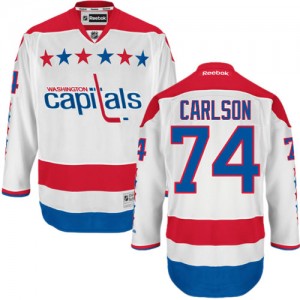 Reebok Washington Capitals 74 Men's John Carlson Premier White Third NHL Jersey