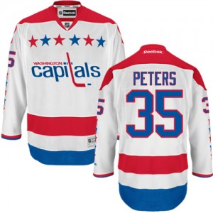Reebok Washington Capitals 35 Men's Justin Peters Authentic White Third NHL Jersey