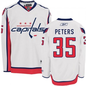 Reebok Washington Capitals 35 Men's Justin Peters Premier White Away NHL Jersey