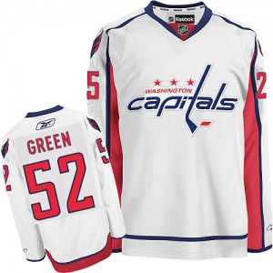 Reebok Washington Capitals 52 Men's Mike Green Authentic White Away NHL Jersey