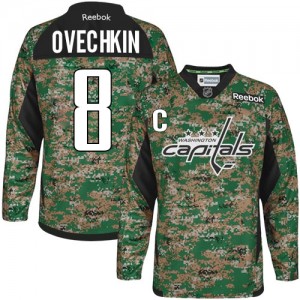 Reebok Washington Capitals 8 Men's Alex Ovechkin Premier Camo Veterans Day Practice NHL Jersey
