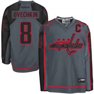 Reebok Washington Capitals 8 Men's Alex Ovechkin Premier Storm Cross Check Fashion NHL Jersey