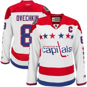 Reebok Washington Capitals 8 Women's Alex Ovechkin Authentic White Third NHL Jersey