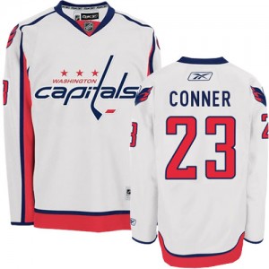Reebok Washington Capitals 23 Men's Chris Conner Authentic White Away NHL Jersey