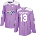 Adidas Washington Capitals Men's Henrik Borgstrom Authentic Purple Fights Cancer Practice NHL Jersey