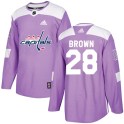 Adidas Washington Capitals Men's Connor Brown Authentic Purple Fights Cancer Practice NHL Jersey