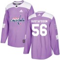 Adidas Washington Capitals Men's Erik Gustafsson Authentic Purple Fights Cancer Practice NHL Jersey