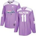 Adidas Washington Capitals Men's Jeff Halpern Authentic Purple Fights Cancer Practice NHL Jersey