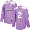 Adidas Washington Capitals Men's Ken Klee Authentic Purple Fights Cancer Practice NHL Jersey