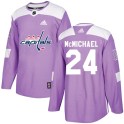 Adidas Washington Capitals Men's Connor McMichael Authentic Purple Fights Cancer Practice NHL Jersey