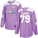 Adidas Washington Capitals Youth Chase Clark Authentic Purple Fights Cancer Practice NHL Jersey