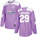 Adidas Washington Capitals Youth Hendrix Lapierre Authentic Purple Fights Cancer Practice NHL Jersey