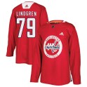 Adidas Washington Capitals Youth Charlie Lindgren Authentic Red Practice NHL Jersey
