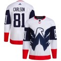 Adidas Washington Capitals Youth Adam Carlson Authentic White 2023 Stadium Series Primegreen NHL Jersey