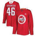 Adidas Washington Capitals Men's Lucas Johansen Authentic Red Practice NHL Jersey