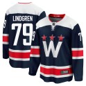 Fanatics Branded Washington Capitals Men's Charlie Lindgren Premier Navy zied Breakaway 2020/21 Alternate NHL Jersey