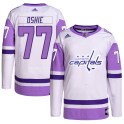 Adidas Washington Capitals Youth T.J. Oshie Authentic White/Purple Hockey Fights Cancer Primegreen NHL Jersey