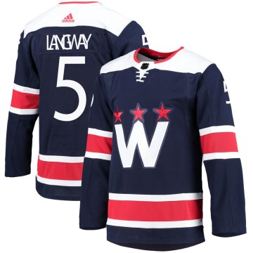 Adidas Washington Capitals Men's Rod Langway Authentic Navy 2020/21 Alternate Primegreen Pro NHL Jersey