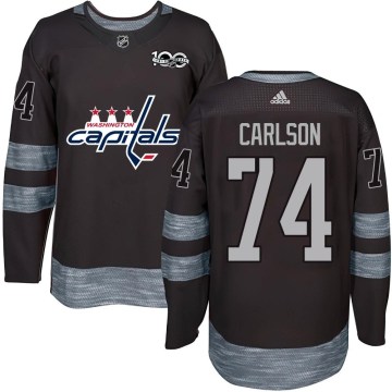 Washington Capitals Men's John Carlson Authentic Black 1917-2017 100th Anniversary NHL Jersey