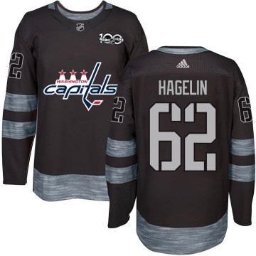 Washington Capitals Men's Carl Hagelin Authentic Black 1917-2017 100th Anniversary NHL Jersey