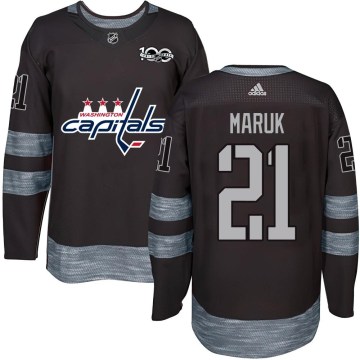 Washington Capitals Men's Dennis Maruk Authentic Black 1917-2017 100th Anniversary NHL Jersey