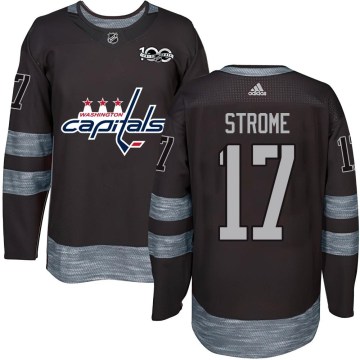 Washington Capitals Men's Dylan Strome Authentic Black 1917-2017 100th Anniversary NHL Jersey