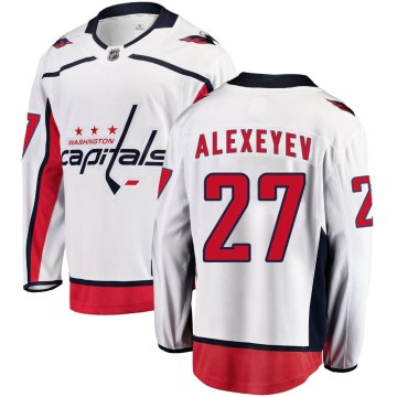 Fanatics Branded Washington Capitals Youth Alexander Alexeyev Breakaway White Away NHL Jersey