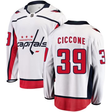 Fanatics Branded Washington Capitals Youth Enrico Ciccone Breakaway White Away NHL Jersey