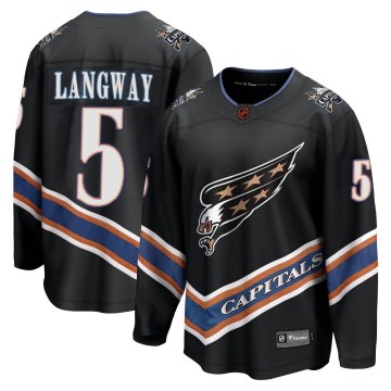 Fanatics Branded Washington Capitals Men's Rod Langway Breakaway Black Special Edition 2.0 NHL Jersey