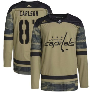 Adidas Washington Capitals Men's Adam Carlson Authentic Camo Military Appreciation Practice NHL Jersey