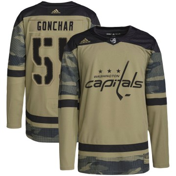 Adidas Washington Capitals Men's Sergei Gonchar Authentic Camo Military Appreciation Practice NHL Jersey