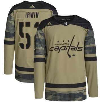 Adidas Washington Capitals Men's Matt Irwin Authentic Camo Military Appreciation Practice NHL Jersey