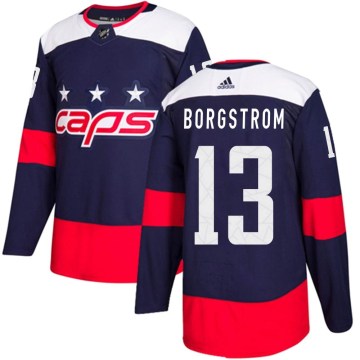 Adidas Washington Capitals Youth Henrik Borgstrom Authentic Navy Blue 2018 Stadium Series NHL Jersey