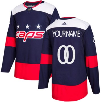 Adidas Washington Capitals Youth Custom Authentic Navy Blue Custom 2018 Stadium Series NHL Jersey