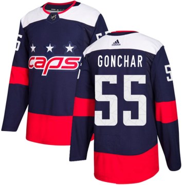 Adidas Washington Capitals Youth Sergei Gonchar Authentic Navy Blue 2018 Stadium Series NHL Jersey