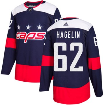 Adidas Washington Capitals Youth Carl Hagelin Authentic Navy Blue 2018 Stadium Series NHL Jersey