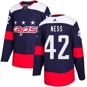 Adidas Washington Capitals Youth Aaron Ness Authentic Navy Blue 2018 Stadium Series NHL Jersey