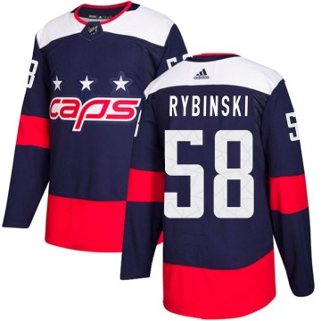 Adidas Washington Capitals Youth Henrik Rybinski Authentic Navy Blue 2018 Stadium Series NHL Jersey