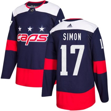 Adidas Washington Capitals Youth Chris Simon Authentic Navy Blue 2018 Stadium Series NHL Jersey