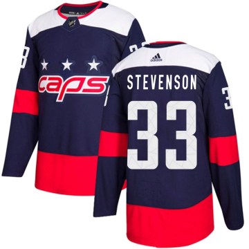 Adidas Washington Capitals Youth Clay Stevenson Authentic Navy Blue 2018 Stadium Series NHL Jersey