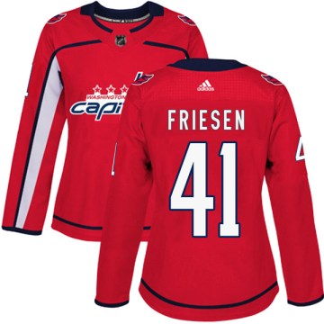 Adidas Washington Capitals Women's Jeff Friesen Authentic Red Home NHL Jersey