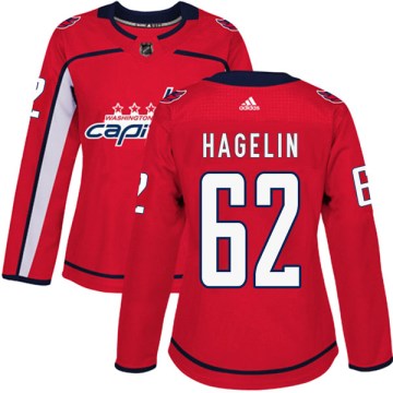 Adidas Washington Capitals Women's Carl Hagelin Authentic Red Home NHL Jersey