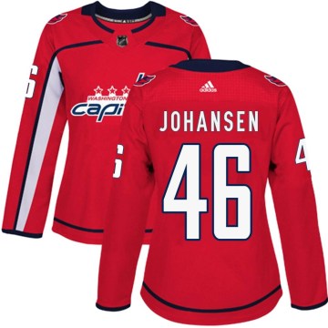 Adidas Washington Capitals Women's Lucas Johansen Authentic Red Home NHL Jersey